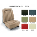 1965 UPHOLSTERY, STANDARD, Red, front set for buckets only.